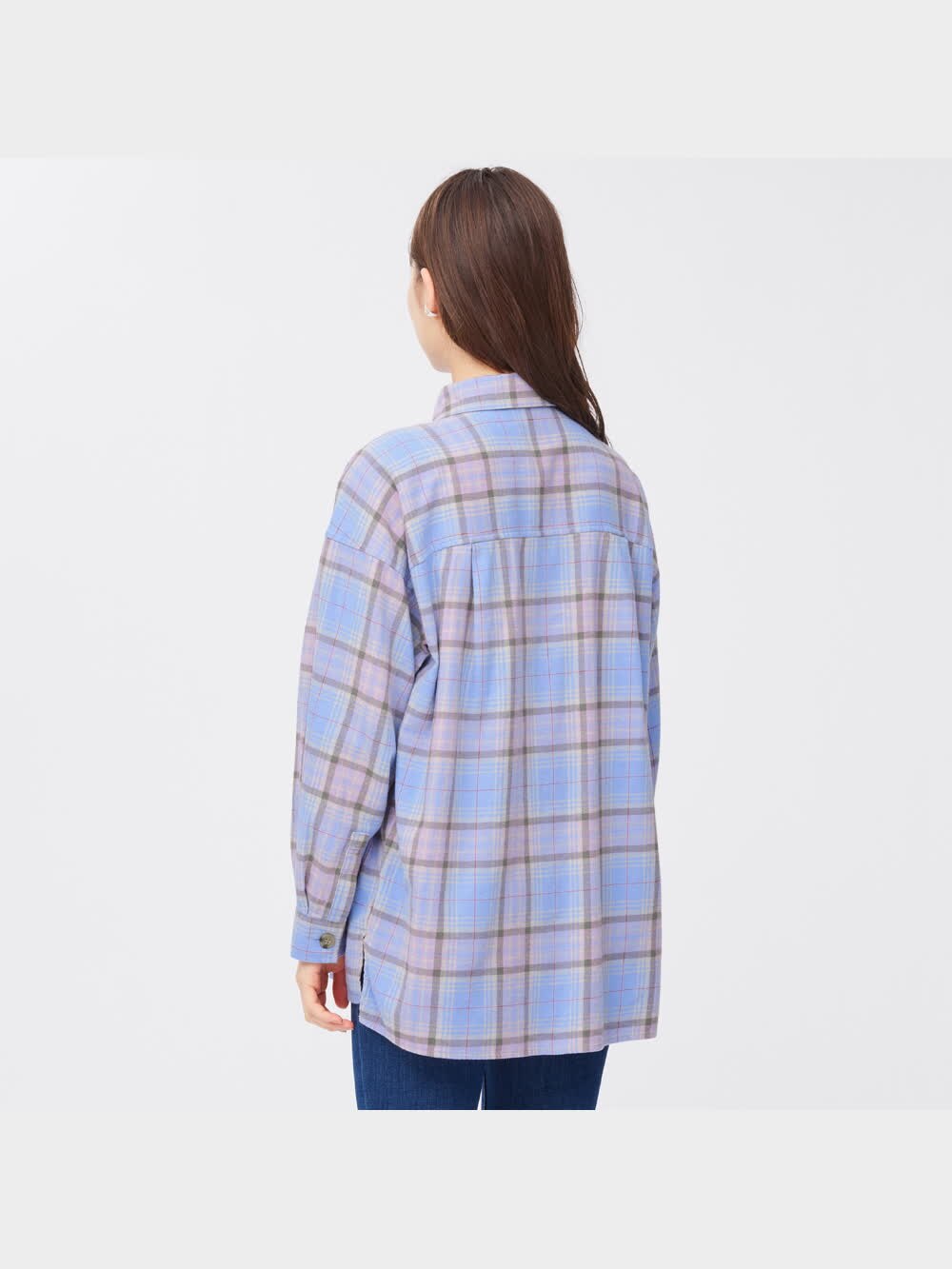 GU公式 | フランネルオーバーサイズシャツ(長袖)(チェックA)+X