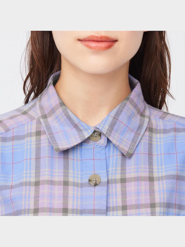 フランネルオーバーサイズシャツ(長袖)(チェックA)+X