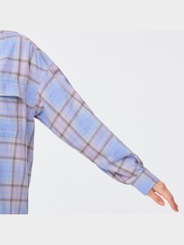 フランネルオーバーサイズシャツ(長袖)(チェックA)+X