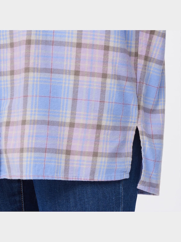 フランネルオーバーサイズシャツ(長袖)(チェックA)+X