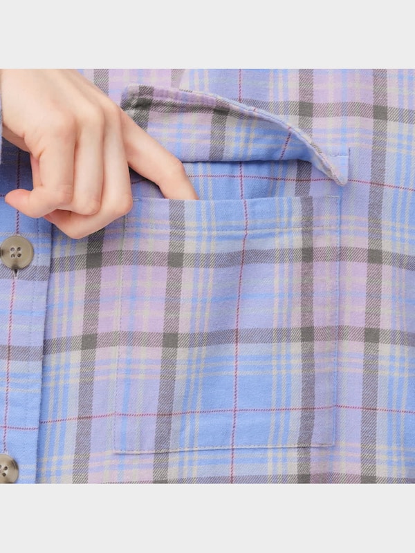 フランネルオーバーサイズシャツ(長袖)(チェックA)+X