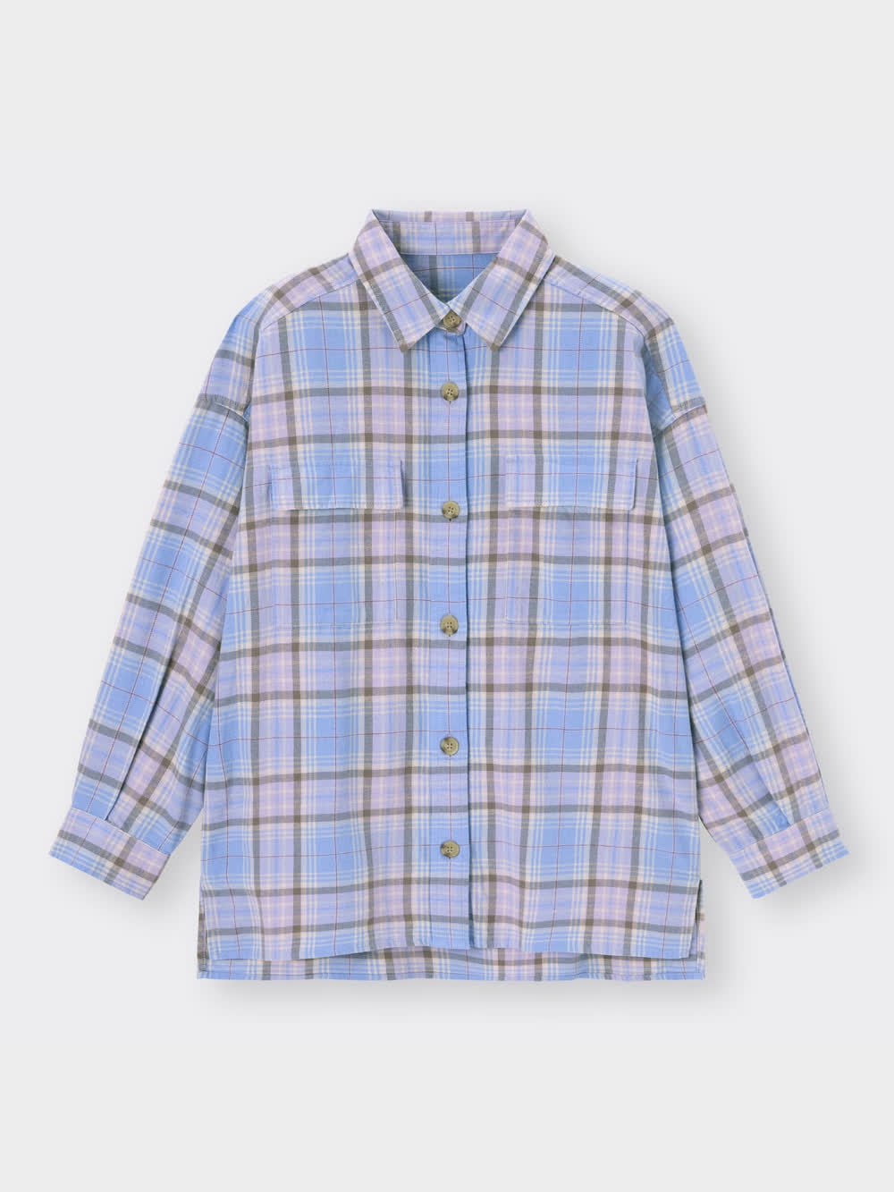 こちら確認用です GU公式 | オープンカラーボクシーチェックシャツ(5分袖)