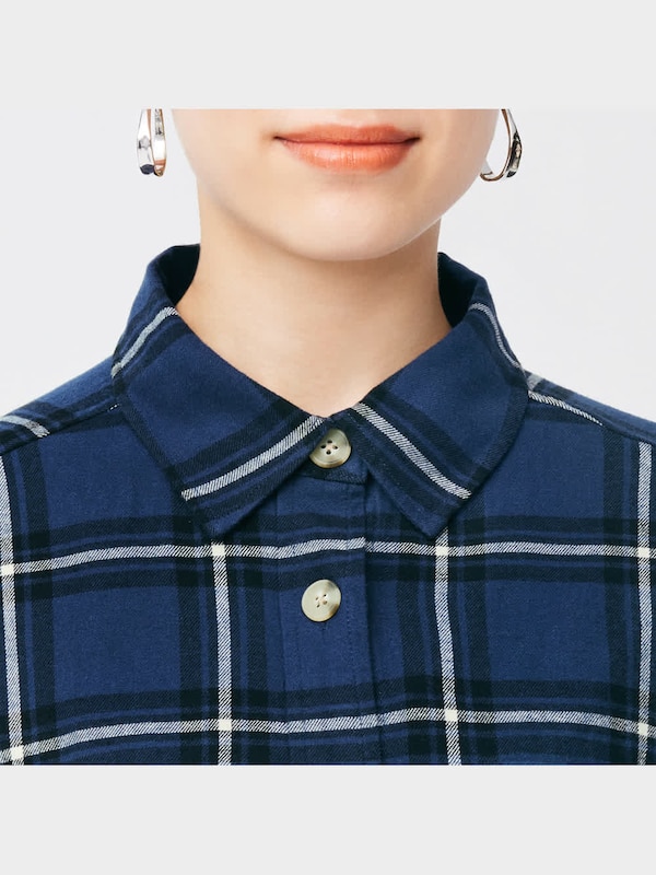 フランネルオーバーサイズシャツ(長袖)(チェックB)+X