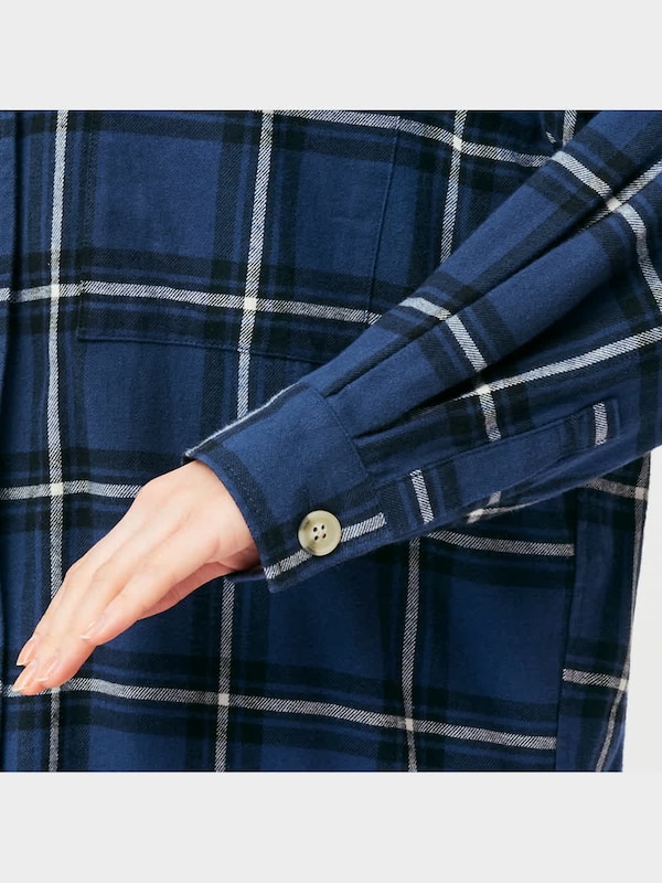 フランネルオーバーサイズシャツ(長袖)(チェックB)+X