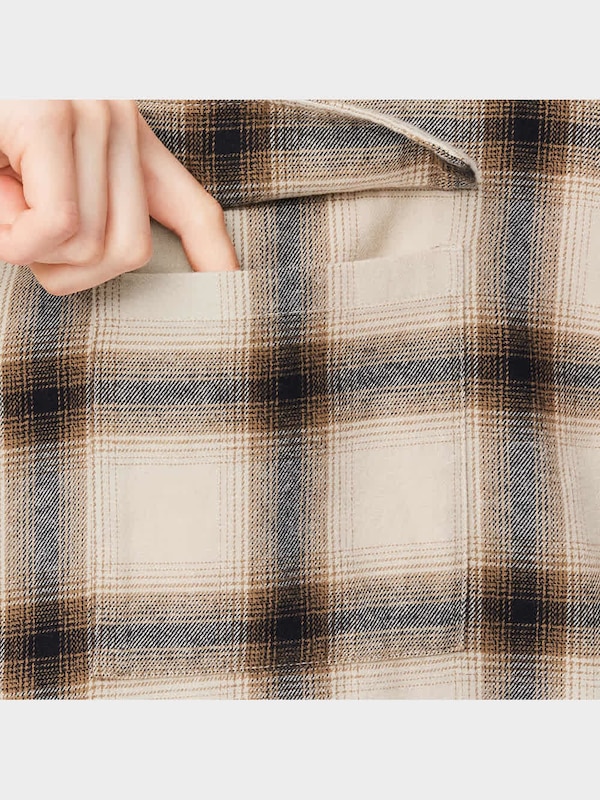 フランネルオーバーサイズシャツ(長袖)(チェックC)+X