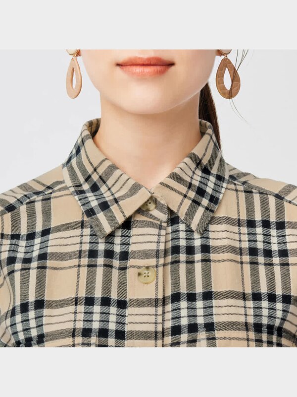 フランネルオーバーサイズシャツ(長袖)(チェックD)+X