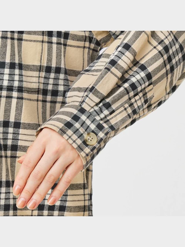 フランネルオーバーサイズシャツ(長袖)(チェックD)+X