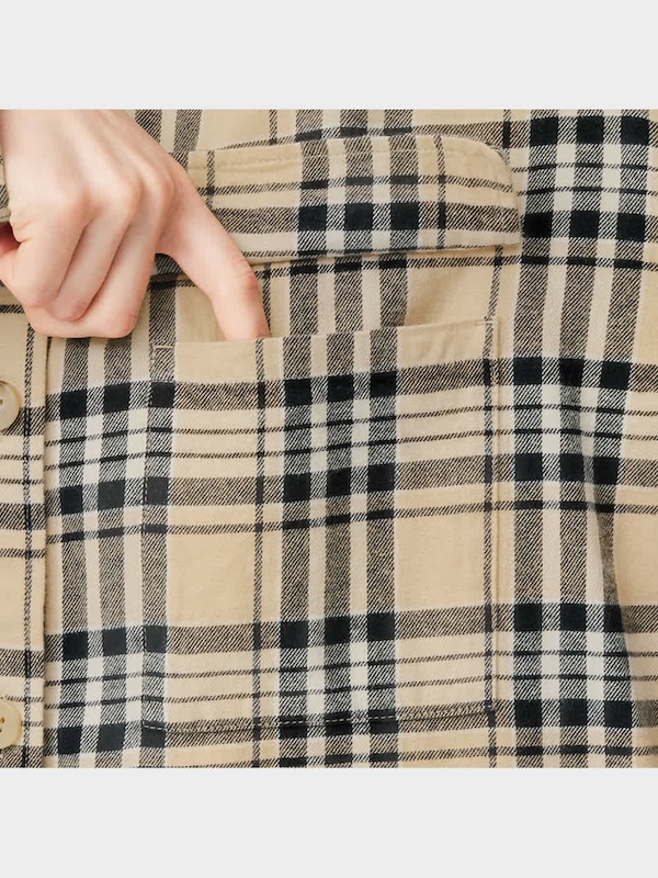  フランネルオーバーサイズシャツ(長袖)(チェックD)+X