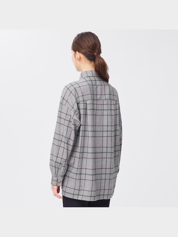 フランネルオーバーサイズシャツ(長袖)(チェックE)+EC