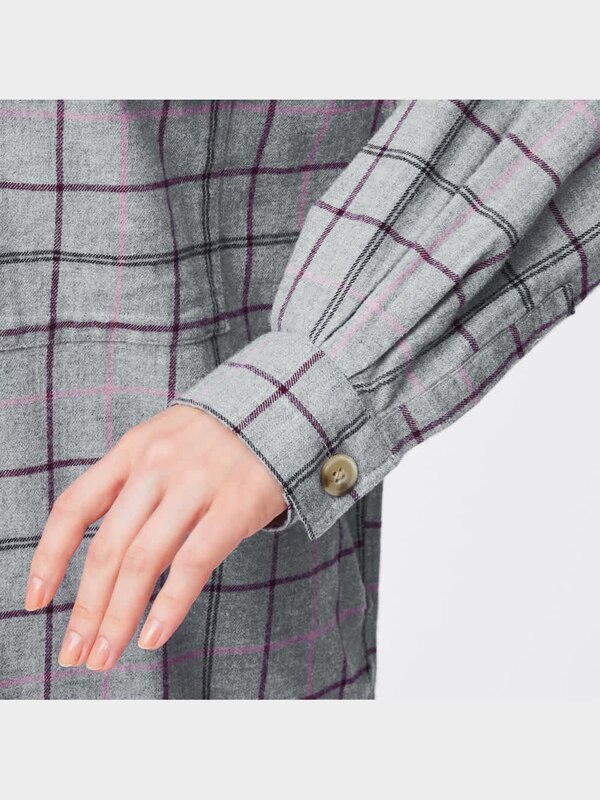 フランネルオーバーサイズシャツ(長袖)(チェックE)+EC