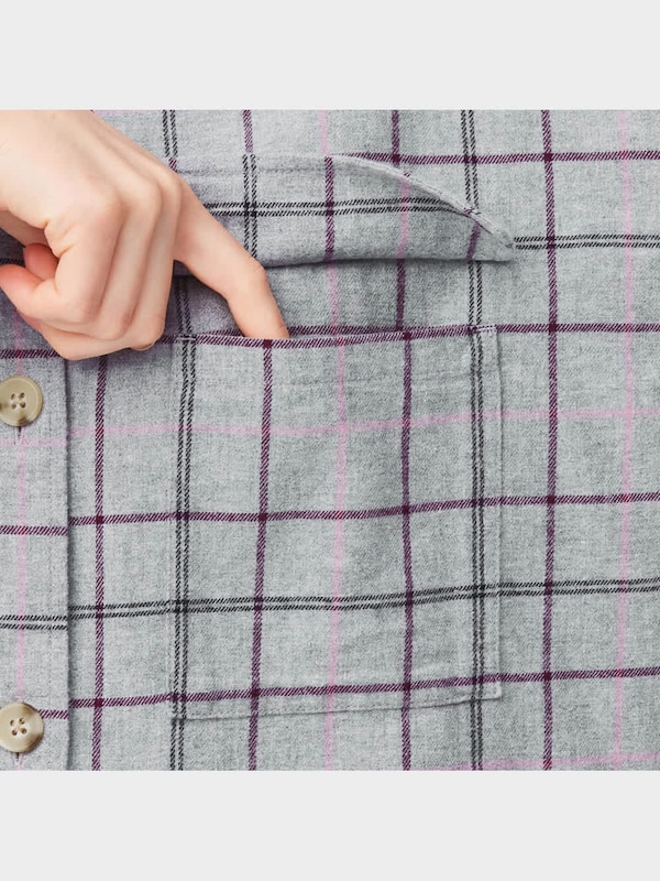 フランネルオーバーサイズシャツ(長袖)(チェックE)+EC