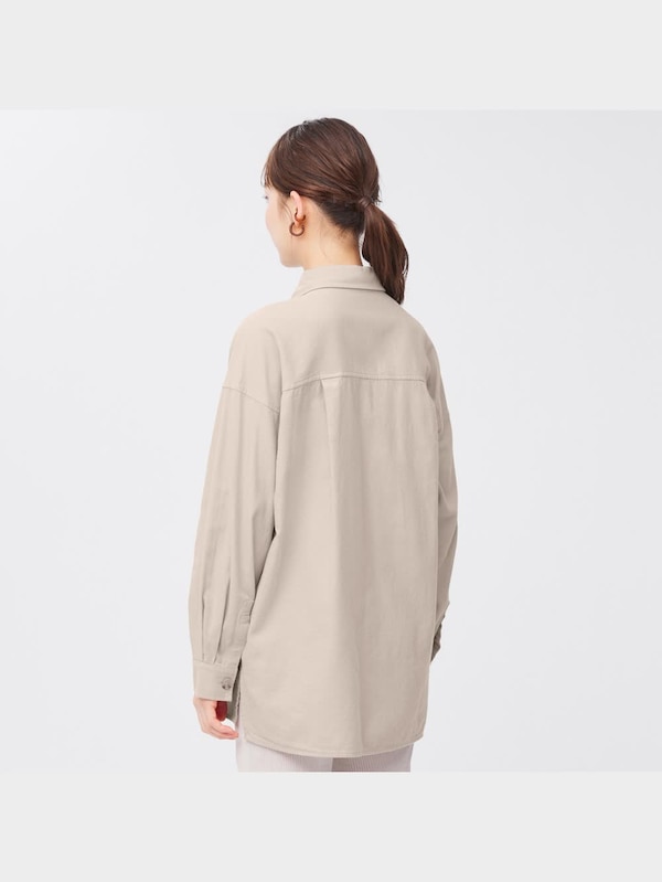 フランネルオーバーサイズシャツ(長袖)(無地)+EC