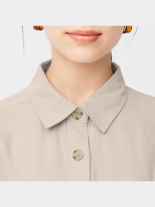 フランネルオーバーサイズシャツ(長袖)(無地)+EC