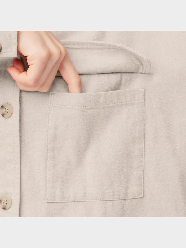 フランネルオーバーサイズシャツ(長袖)(無地)+EC