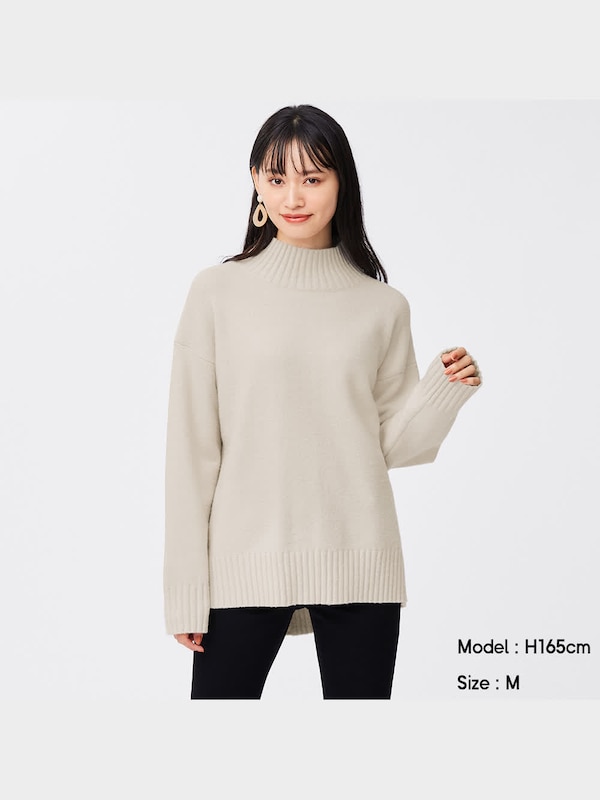 パフィータッチオーバーサイズハイネックチュニック(長袖)