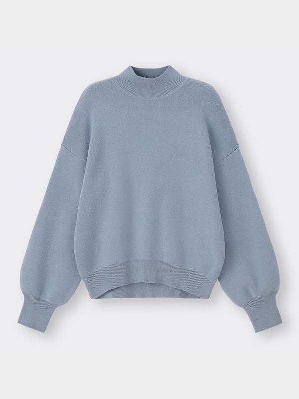 スウェットライクハイネックセーター(長袖)