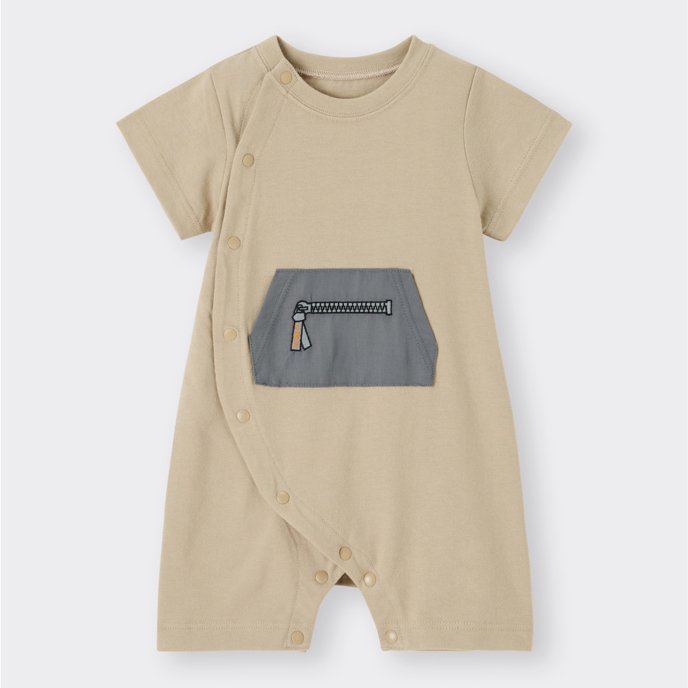 （GU）BABY(NEWBORN)カバーオール(半袖)(ポケット)+E