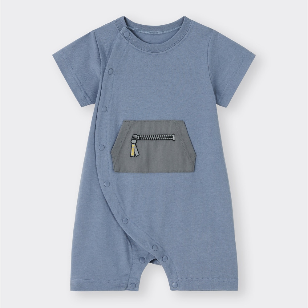（GU）BABY(NEWBORN)カバーオール(半袖)(ポケット)+E
