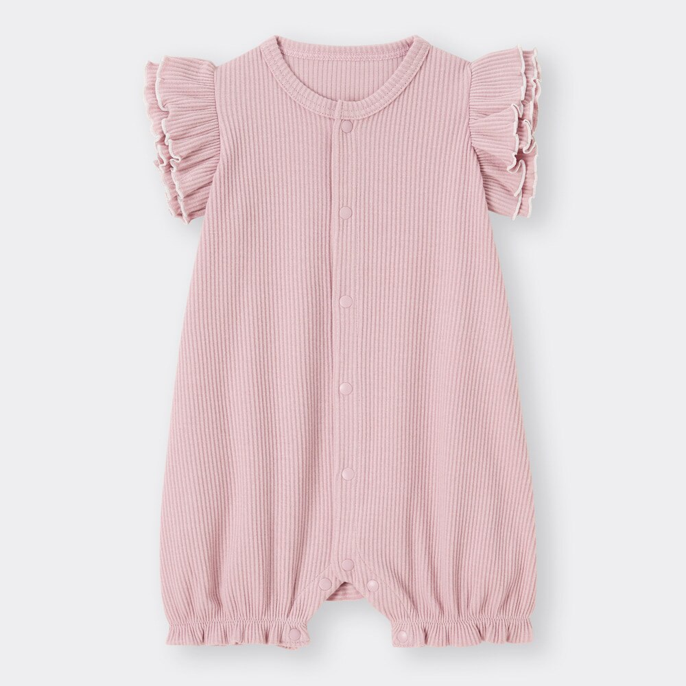 （GU）BABY(NEWBORN)カバーオール(半袖)(リブ)+Eのサムネイル