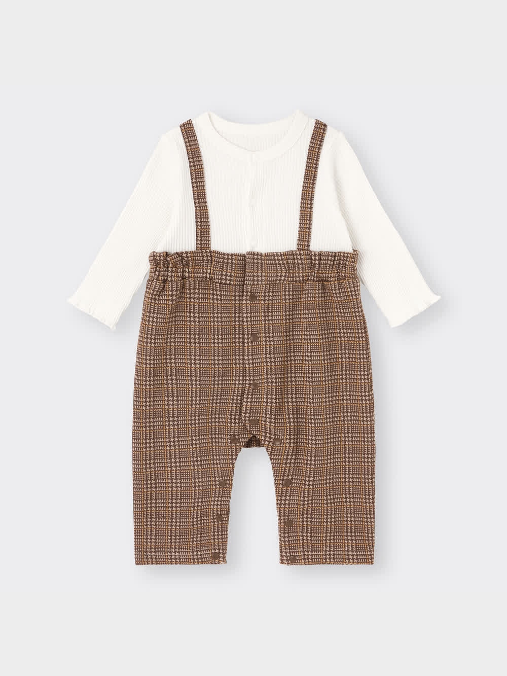 おまとめ商品です GU公式 | BABY(NEWBORN)セパオール(長袖)(チェックサロペット)