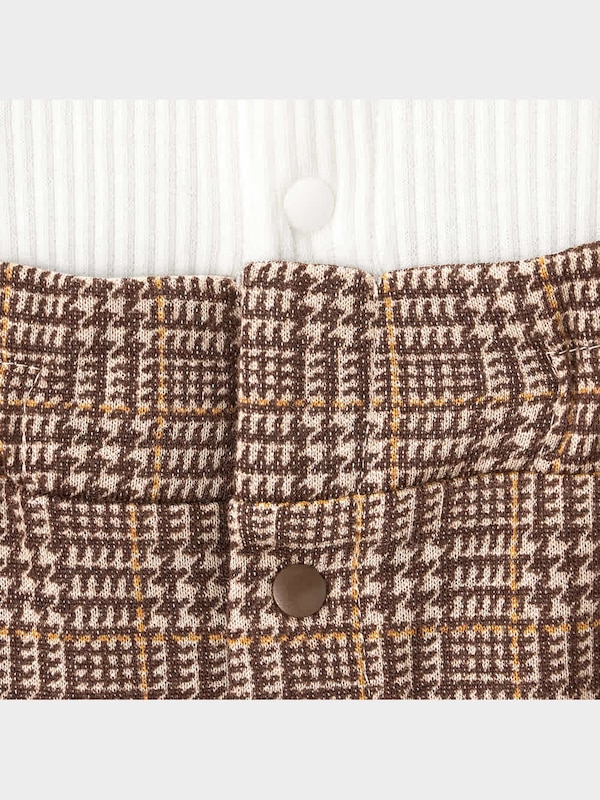 BABY(NEWBORN)セパオール(長袖)(チェックサロペット)