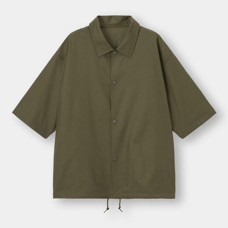 Gu公式 オーバーサイズコーチシャツ 5分袖 セットアップ可能 ファッション通販サイト