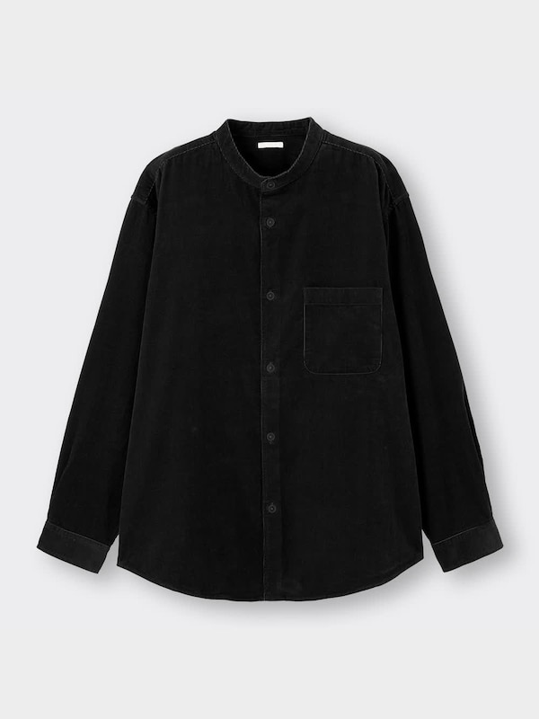 コーデュロイリラックスフィットバンドカラーシャツ(長袖)(セットアップ可能)