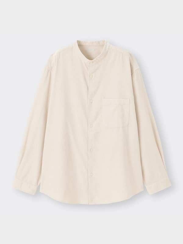 コーデュロイリラックスフィットバンドカラーシャツ(長袖)(セットアップ可能)