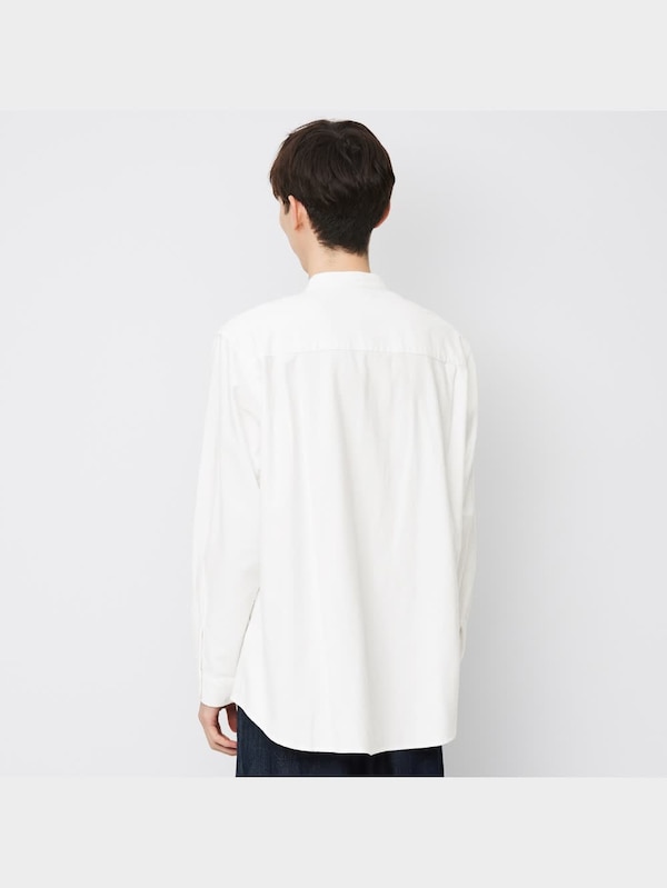 フランネルリラックスフィットバンドカラーシャツ(長袖)