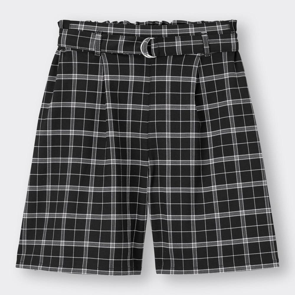 （GU）GIRLSベルト付きチェックキュロットJR+X(セットアップ可能)のサムネイル