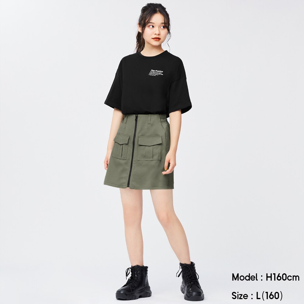 （GU）GIRLSカーゴスカートパンツJR+Eのサムネイル