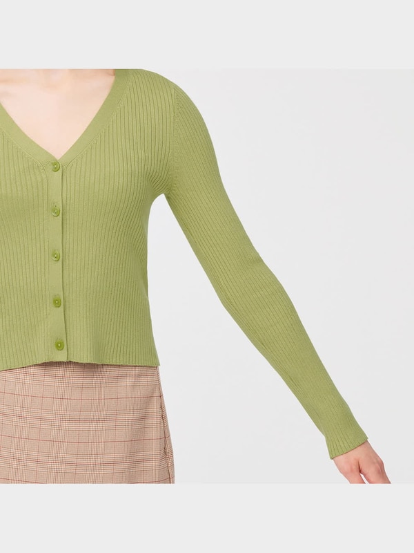 ワイドリブクロップドカーディガン(長袖)OSB+EC