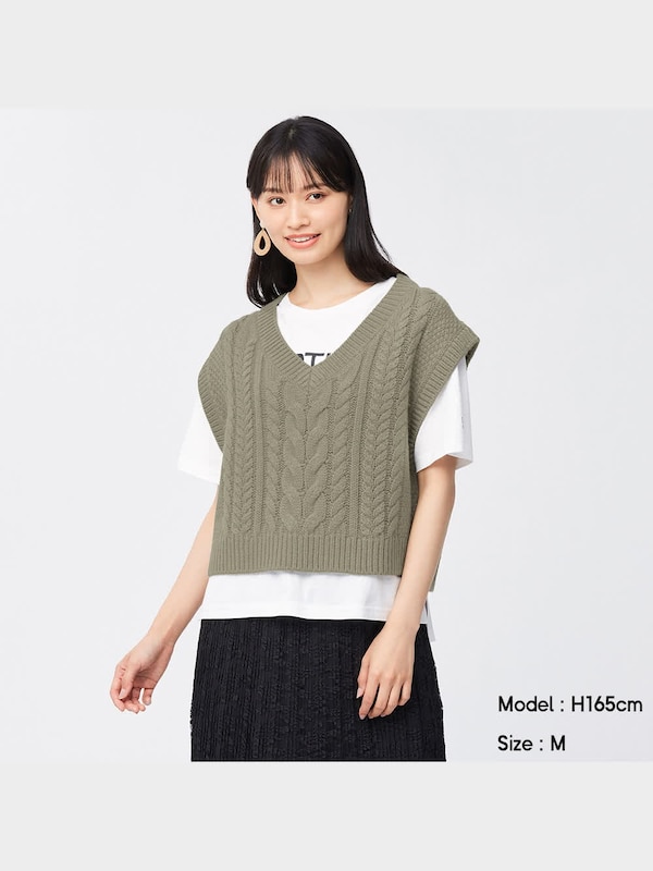 チャンキーニットクロップドベスト