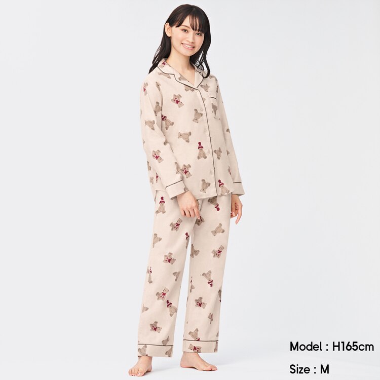 Gu公式 | フランネルパジャマ(長袖&ロングパンツ)(ベア) | ファッション通販サイト
