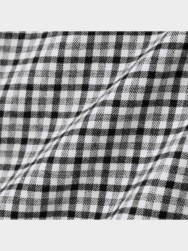 フランネルリラックスフィットバンドカラーシャツ(長袖)チェック