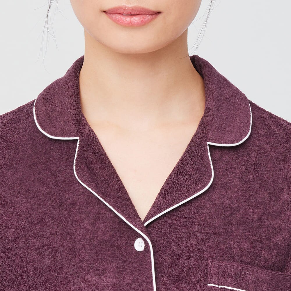 Guパジャマ ワンピース L 半袖 ルームウェア ボタン 最終決算