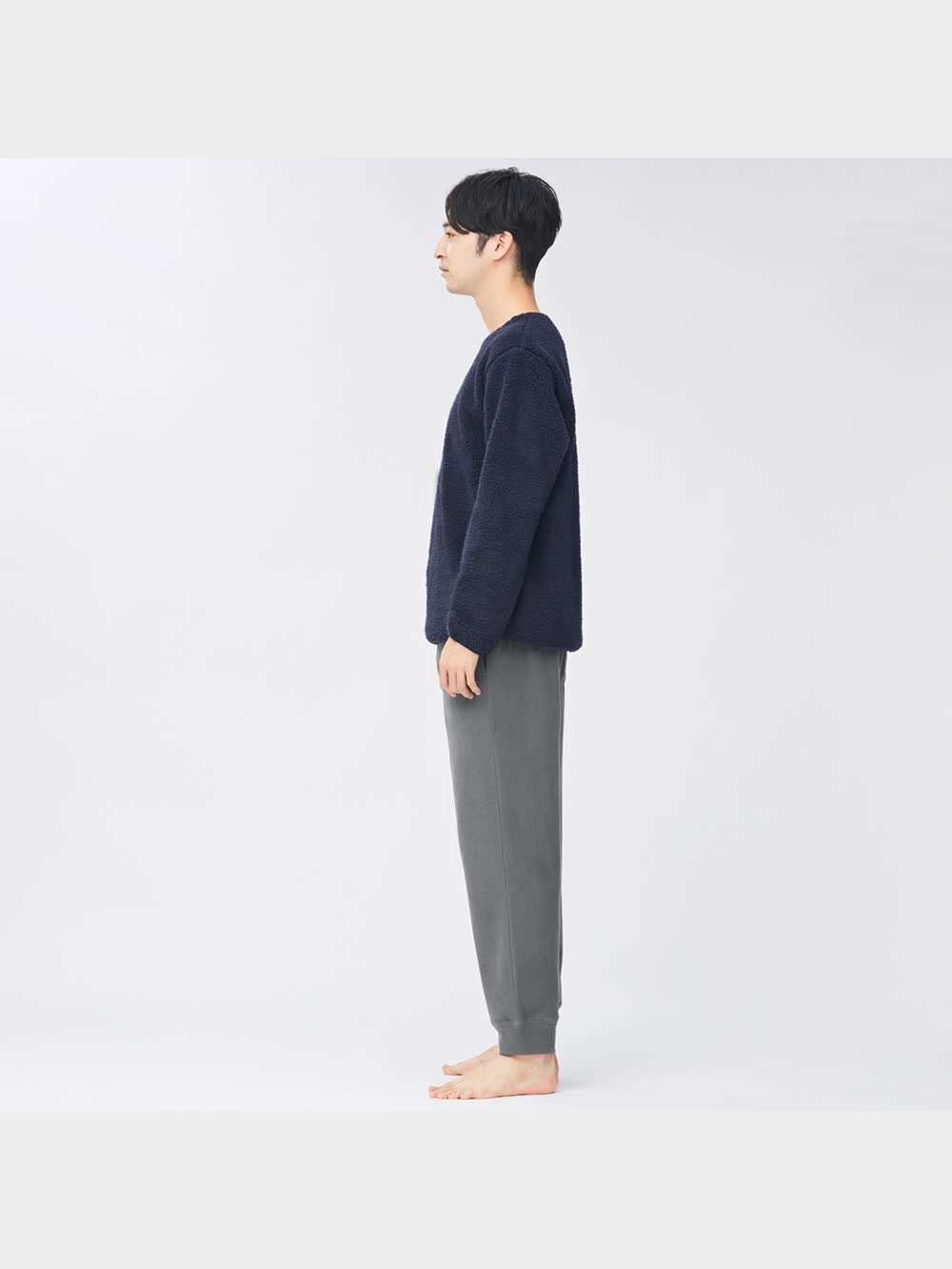 【②】セット購入でお願いします GU公式 | ボアラウンジセット(長袖&ロングパンツ)
