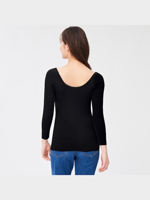 スタイルヒートワイドネックT(8分袖)