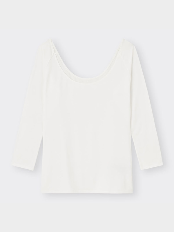 スタイルヒートワイドネックT(8分袖)