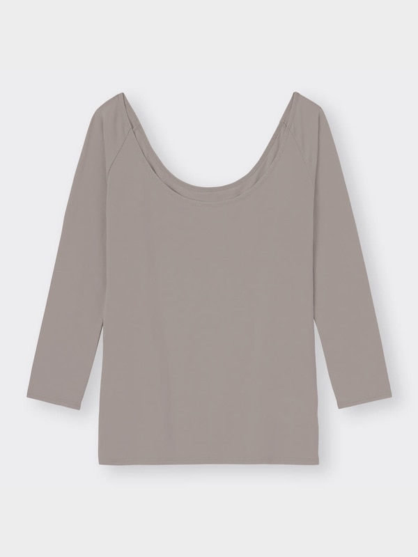 スタイルヒートワイドネックT(8分袖)