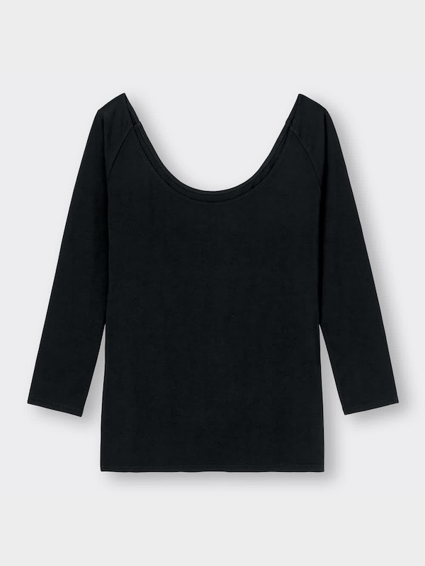 スタイルヒートワイドネックT(8分袖)