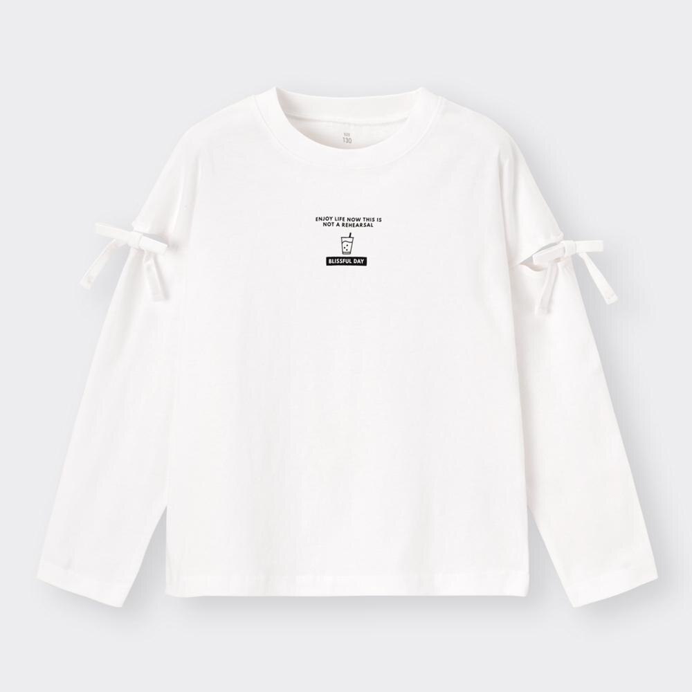 （GU）GIRLSショルダースリットT(長袖)+Xのサムネイル