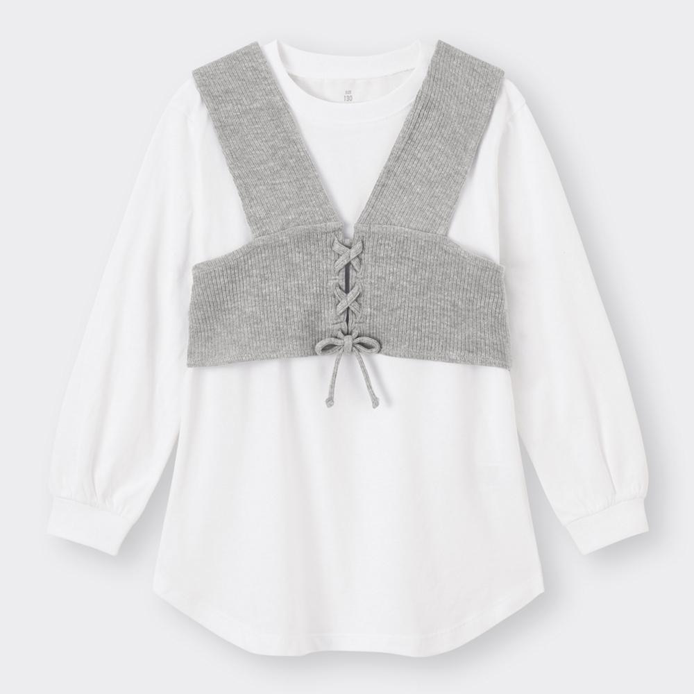 （GU）GIRLSビスチェセットT(長袖)+Xのサムネイル