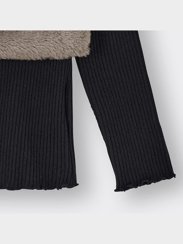 GIRLSフェイクファーキャミソールセットリブプルオーバー(長袖)