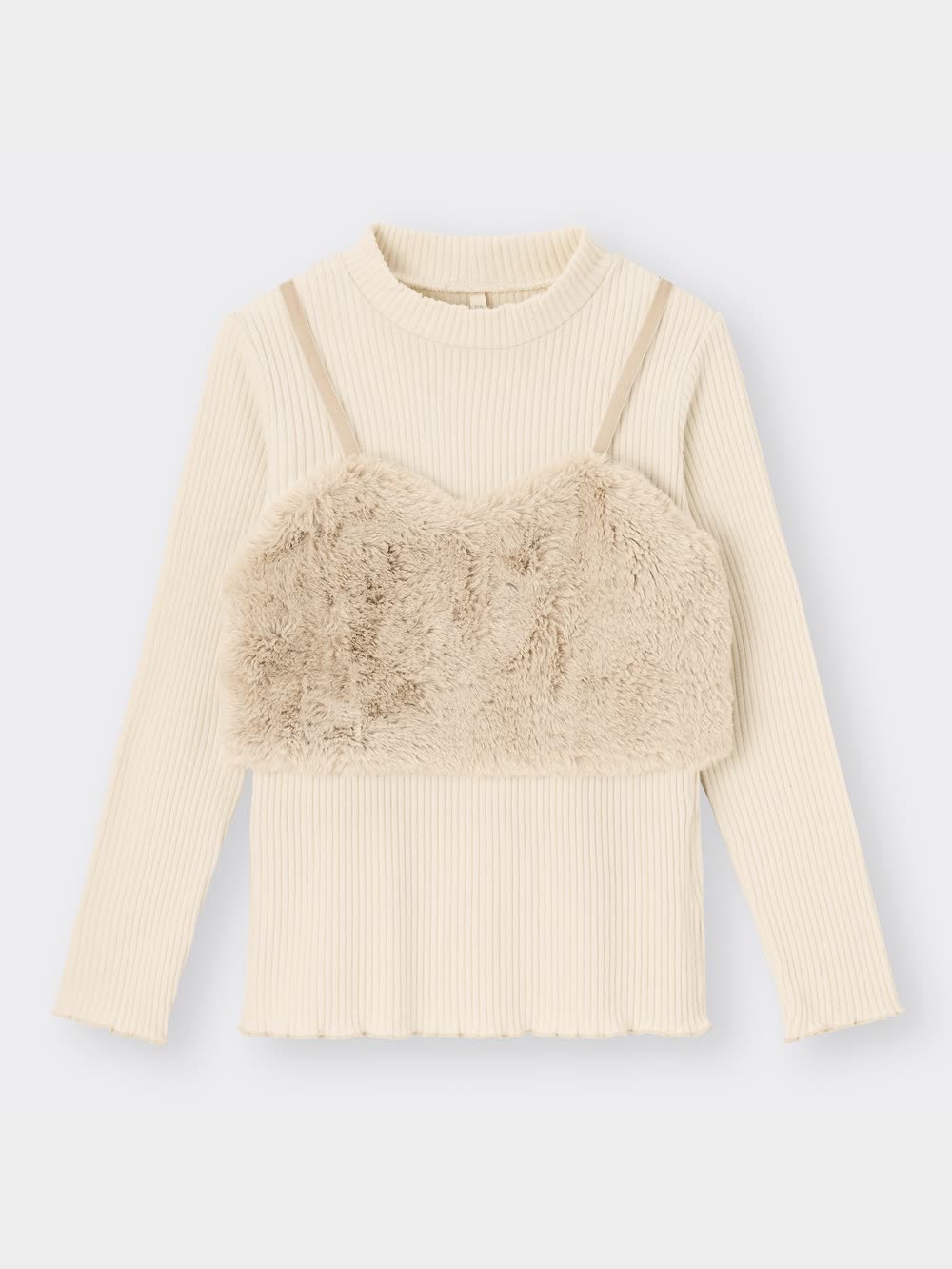 α6700 ＋おまけ付き GU公式 | GIRLSフェイクファーキャミソールセットリブプル