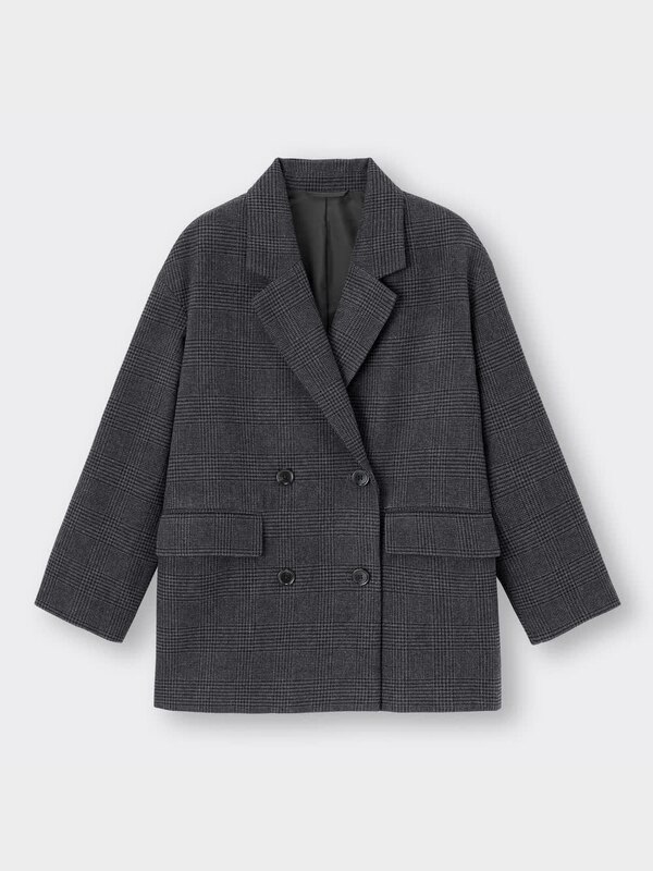 オーバーサイズダブルブレストジャケット(チェック)