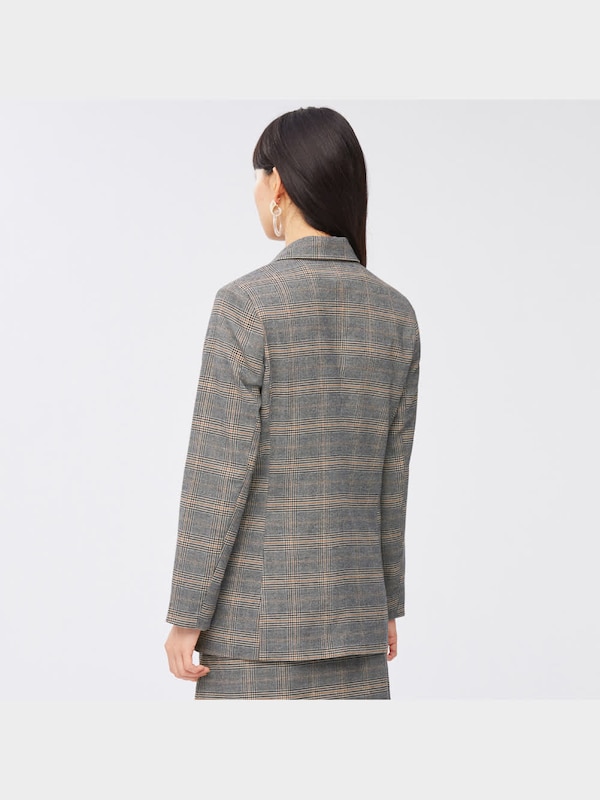 ダブルブレストテーラードジャケット(チェック)(セットアップ可能)