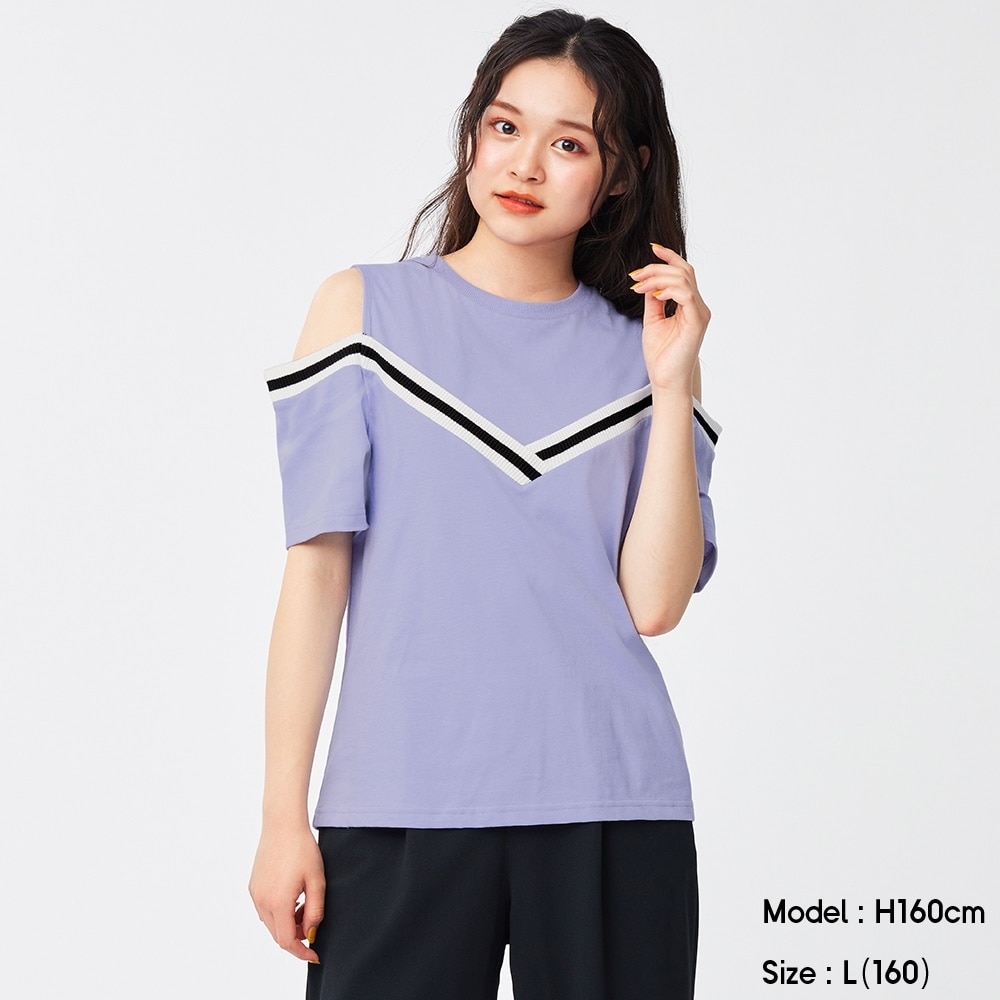 （GU）GIRLSオープンショルダーT(半袖)JR+Eのサムネイル