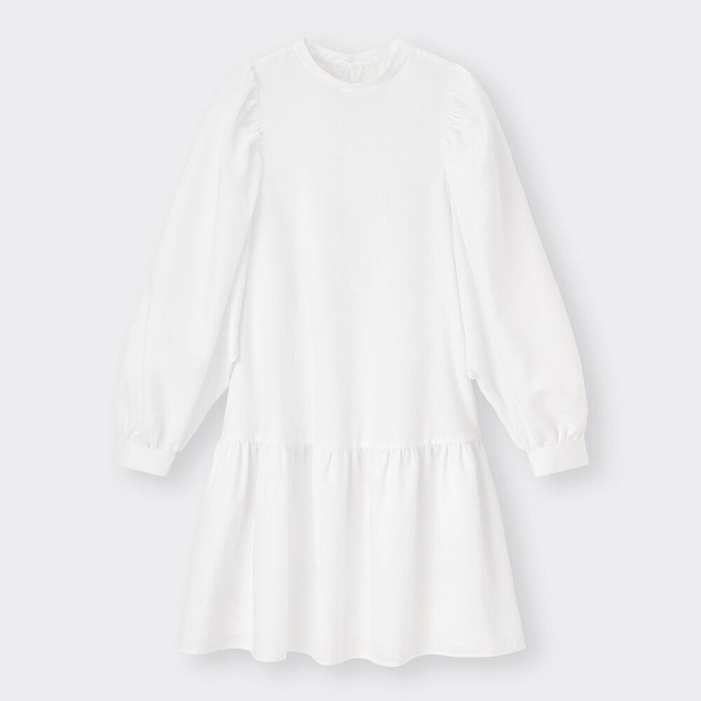 Gu公式 ボリュームスリーブティアードワンピース 長袖 ファッション通販サイト