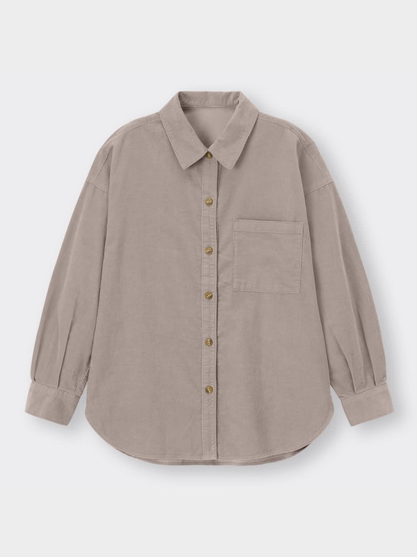 コーデュロイオーバーサイズシャツ(長袖)